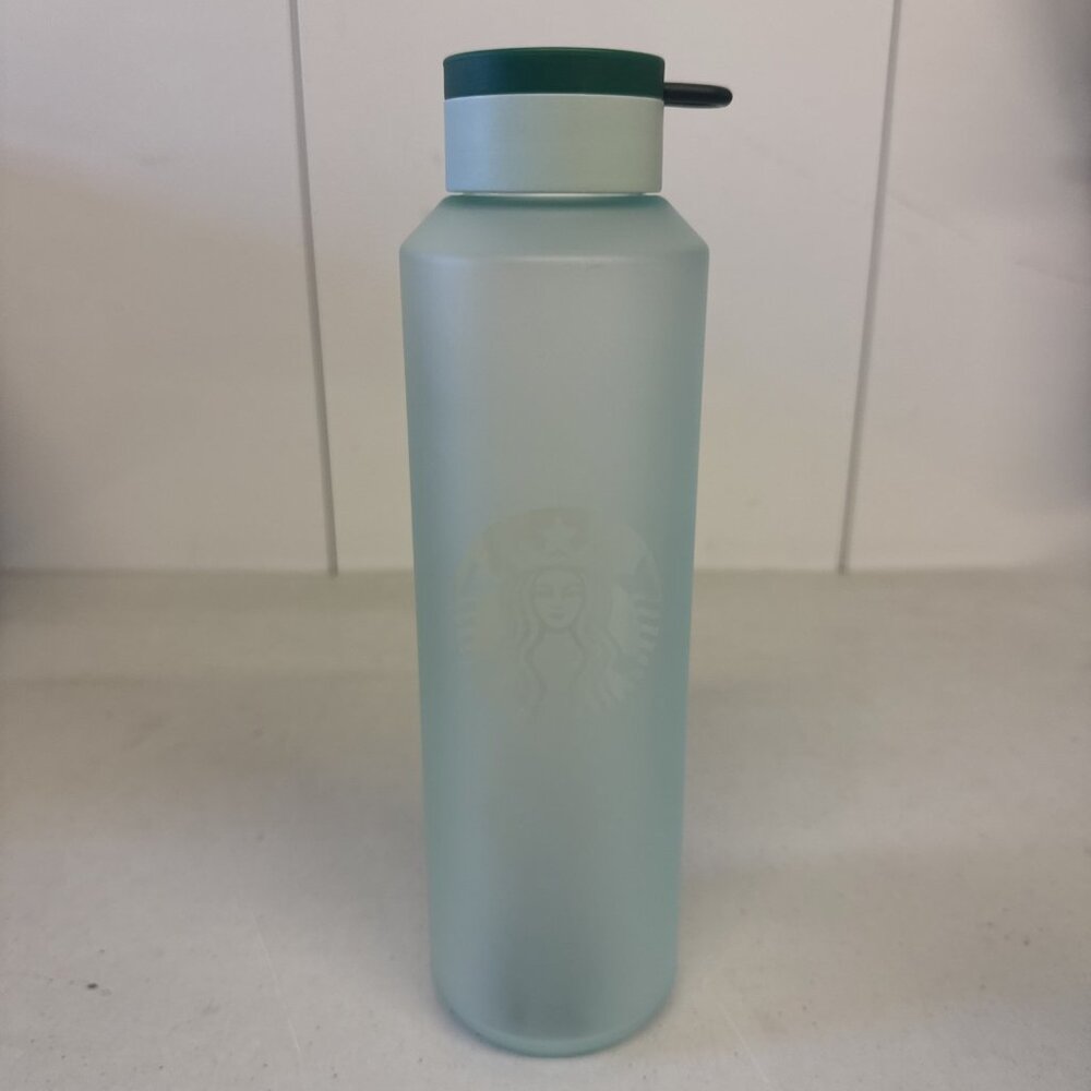 Starbucks‎ Venti Light Green Frosted Transparent Water Tumbler 24 Oz